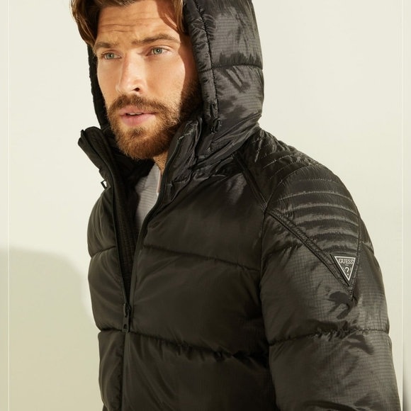 NEW GUESS Black Andrew Puffer Jacket - Picture 3 of 11